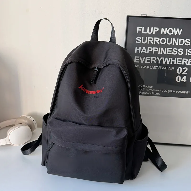 Kawasaki Oxford Backpack Unisex Burgundy/Black/Ecru-5