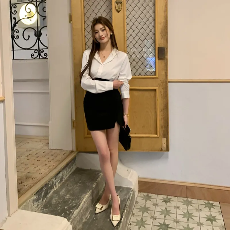 PAIN OR PLEASURE Casual Short Skirts Women's Black-3