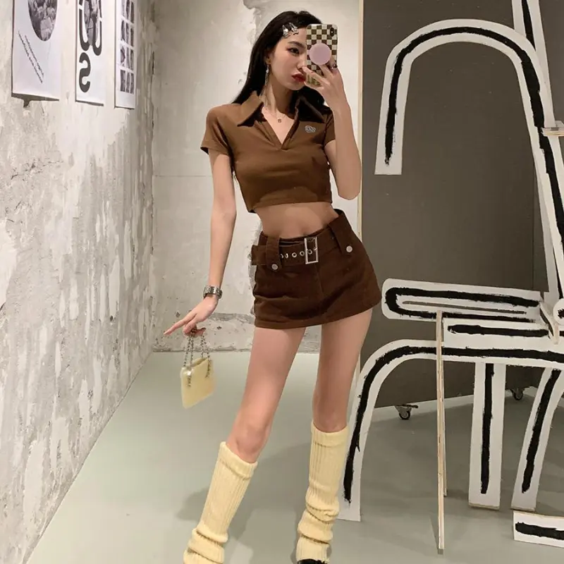 PAIN OR PLEASURE Summer Regular T Shirt Women's Brown-5