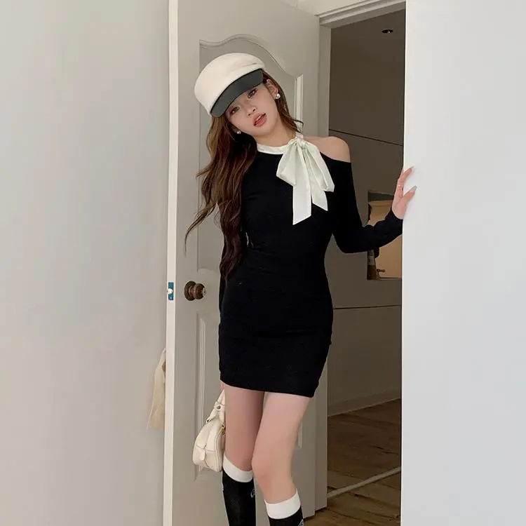 PAIN OR PLEASURE Long Sleeved Dresses Women's Black-5