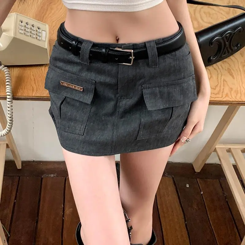 PAIN OR PLEASURE Casual Short Skirts Women's Dark Gray-2