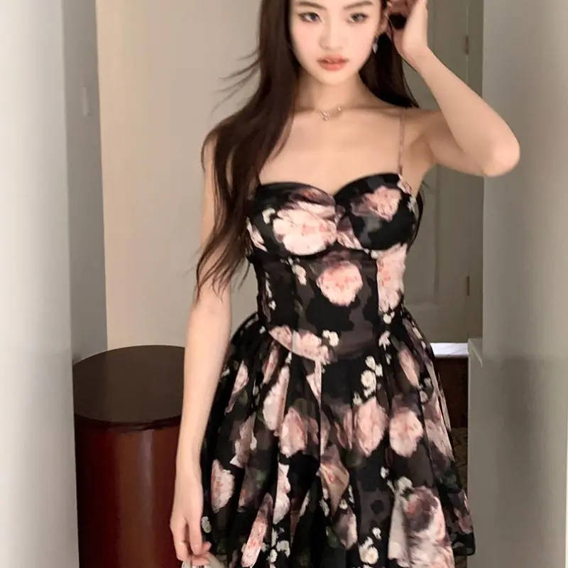 PAIN OR PLEASURE Slip Dresses Women's Floral-4
