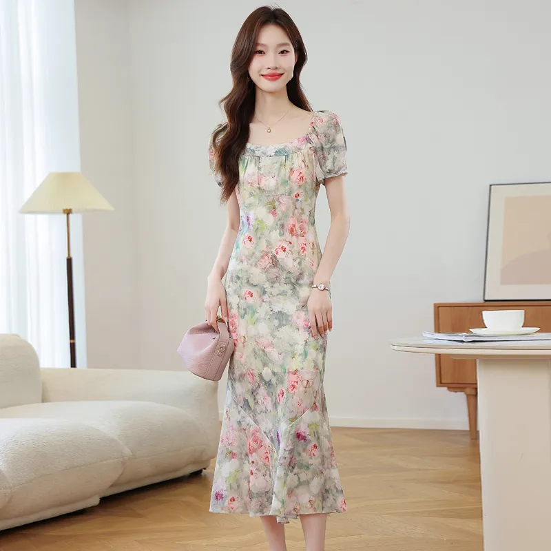 PAIN OR PLEASURE Summer Short Sleeved Dress Women's Pea Green-4