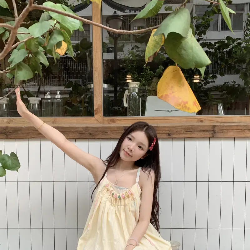 PAIN OR PLEASURE Summer Slip Dresses Women's Yellow-3
