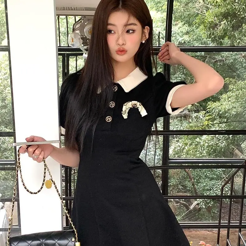 PAIN OR PLEASURE Short Sleeved Dresses Women's Black-6