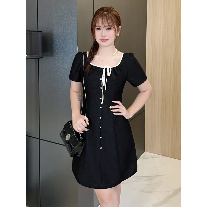PAIN OR PLEASURE Short Sleeved Dresses Women's Black-3