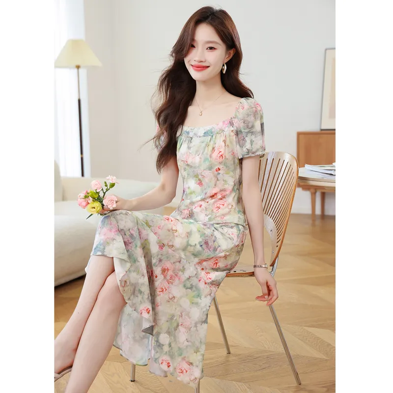 PAIN OR PLEASURE Summer Short Sleeved Dress Women's Pea Green-3