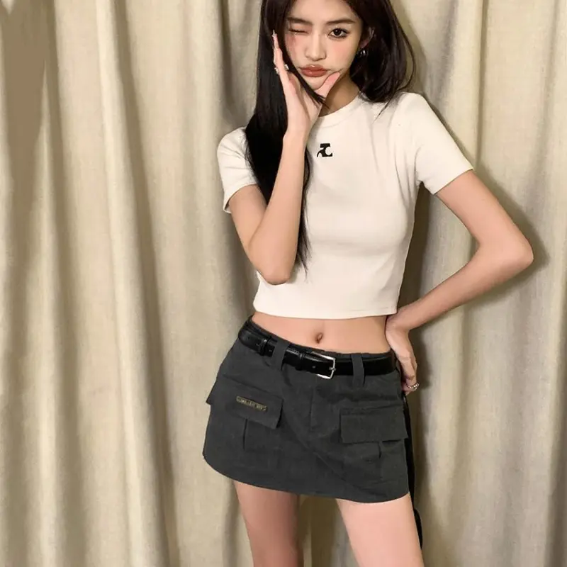 PAIN OR PLEASURE Casual Short Skirts Women's Dark Gray-3