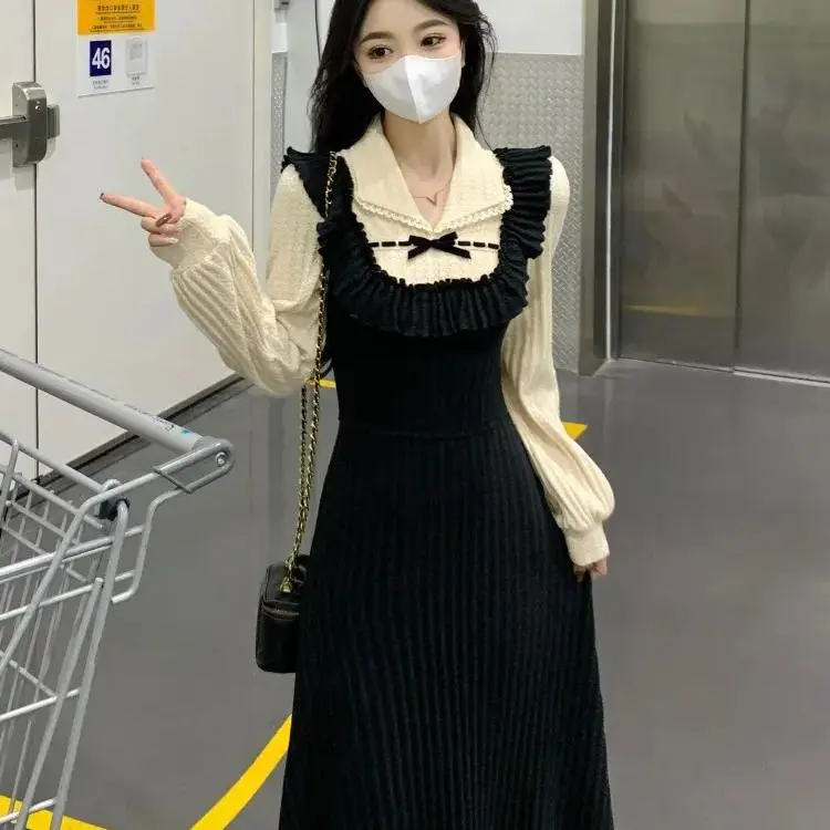 PAIN OR PLEASURE Long Sleeved Dress Women's Black-4