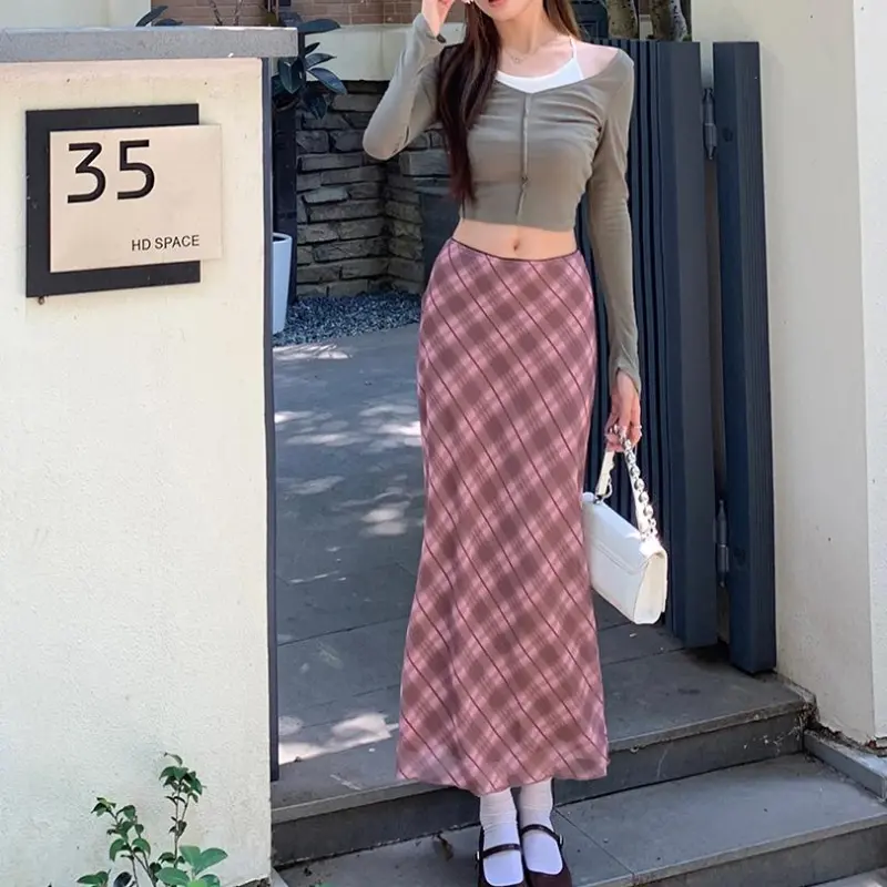 PAIN OR PLEASURE Casual Long Skirts Women's Pink-2