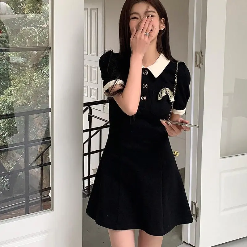 PAIN OR PLEASURE Short Sleeved Dresses Women's Black-3