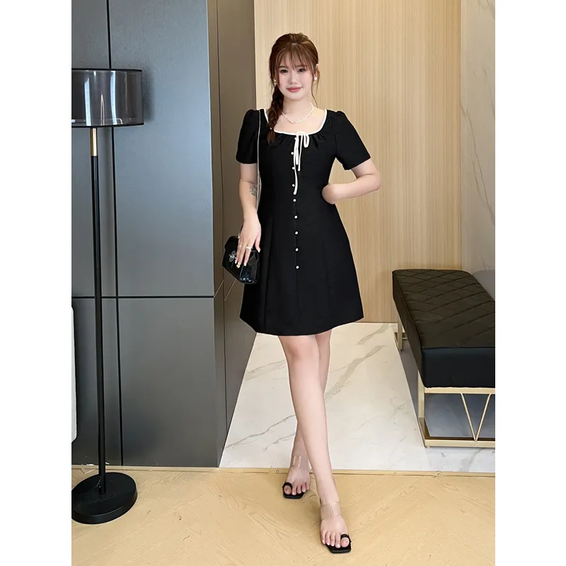 PAIN OR PLEASURE Short Sleeved Dresses Women's Black-2