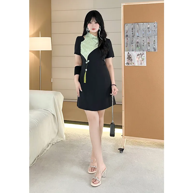 PAIN OR PLEASURE Summer Short Sleeved Dresses Women's Black-2