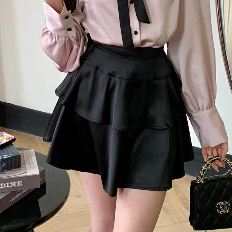 PAIN OR PLEASURE Casual Short Skirts Women's Black-2