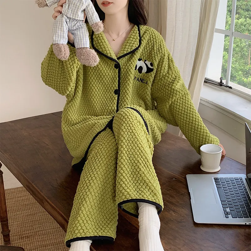 OUSHIBO Pajama Set Women's Green-2