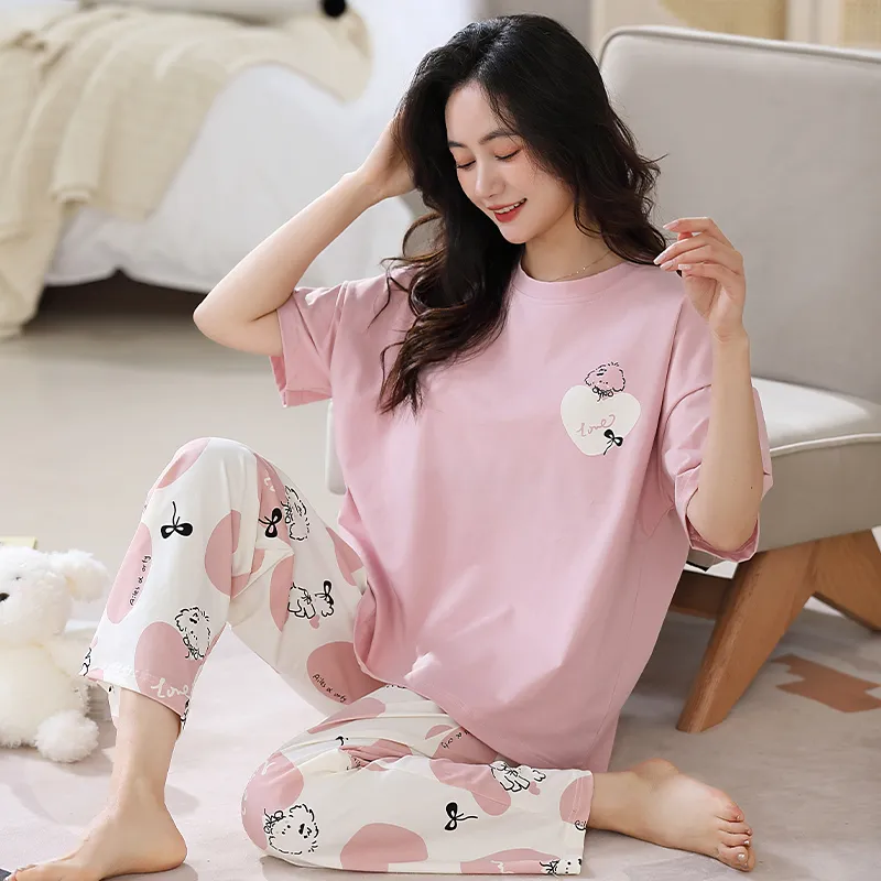 OUSHIBO Pajama Set Women's Pink-1