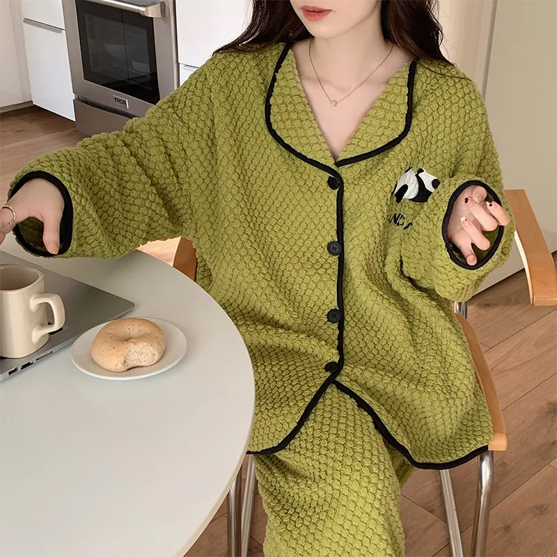 OUSHIBO Pajama Set Women's Green-1