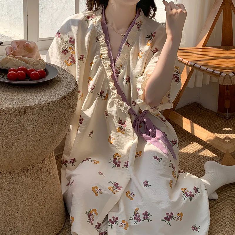 OUSHIBO Pajama Robe Women's Image Color-3