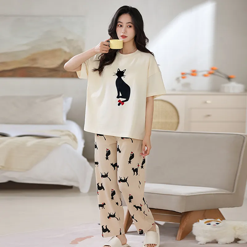 OUSHIBO Pajama Set Women's Image Color-3