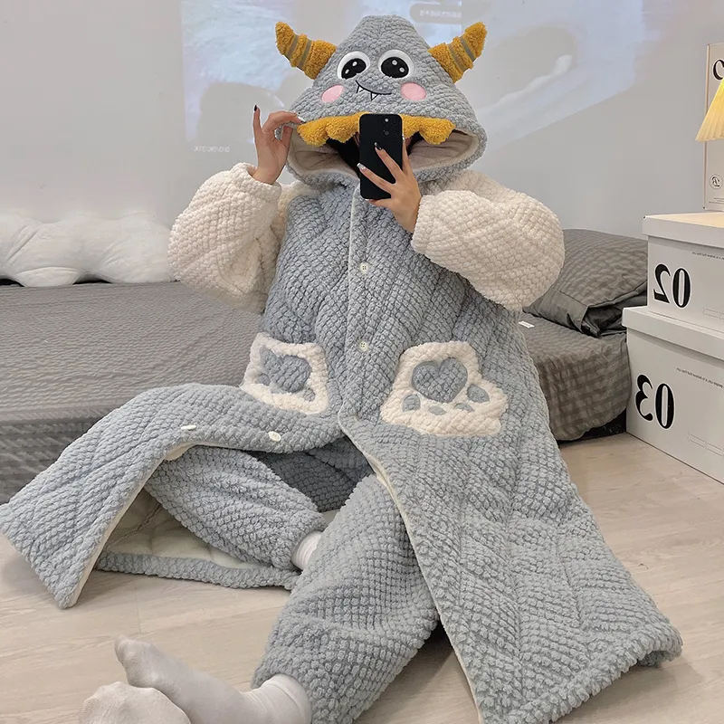 OUSHIBO Pajama Set Women's Image Color-2