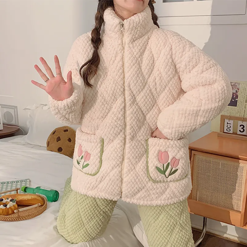 OUSHIBO Pajama Set Women's Image Color-2