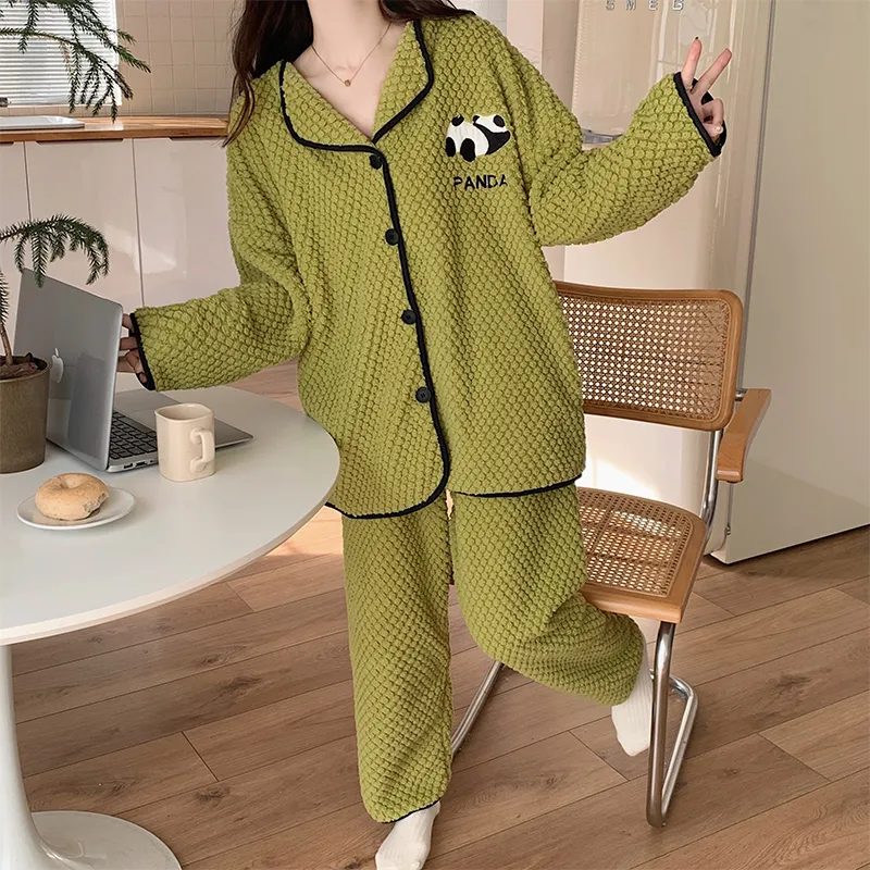 OUSHIBO Pajama Set Women's Green-5