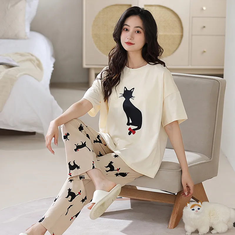 OUSHIBO Pajama Set Women's Image Color-2