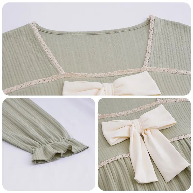 OUSHIBO Pajama Set Women's Green-2
