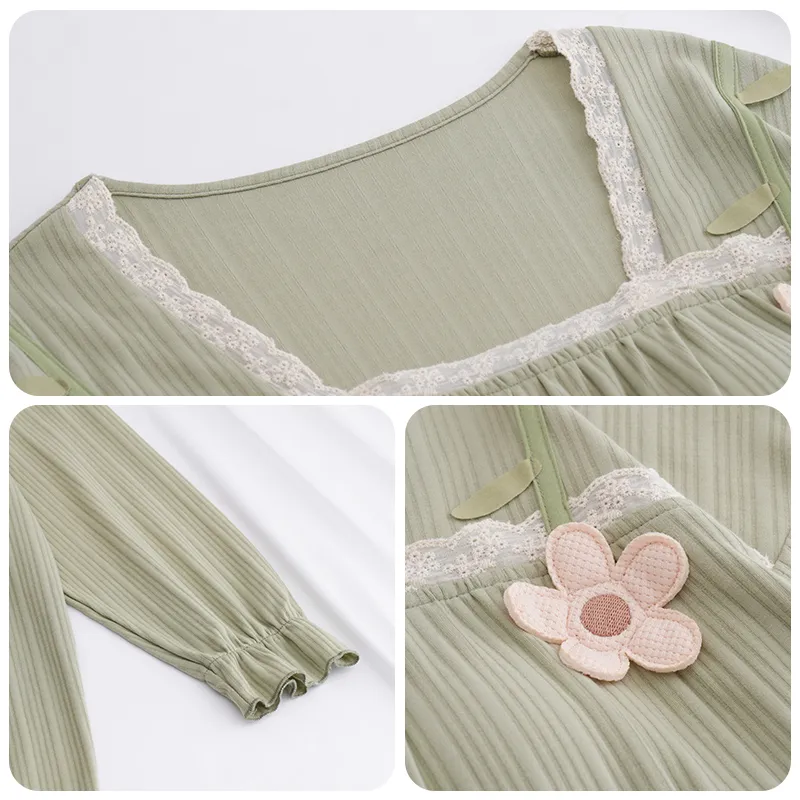 OUSHIBO Nightgown Women's Green-2