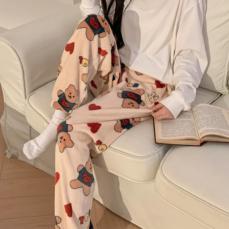 OUSHIBO Pajama Pants Women's Image Color-4