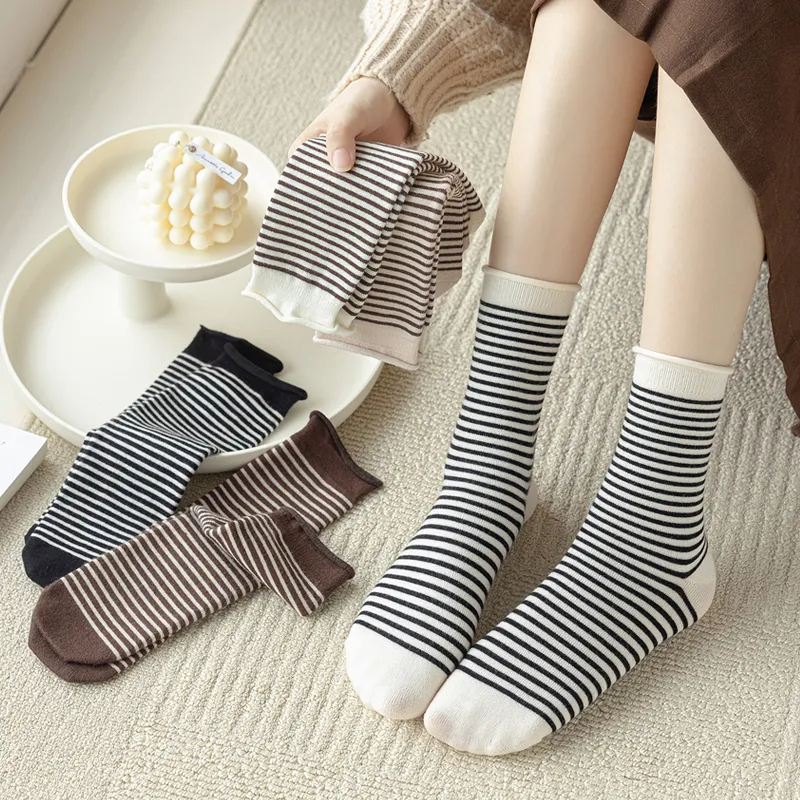 JIAZINI Mid Calf Socks Women's 4 Pack-2
