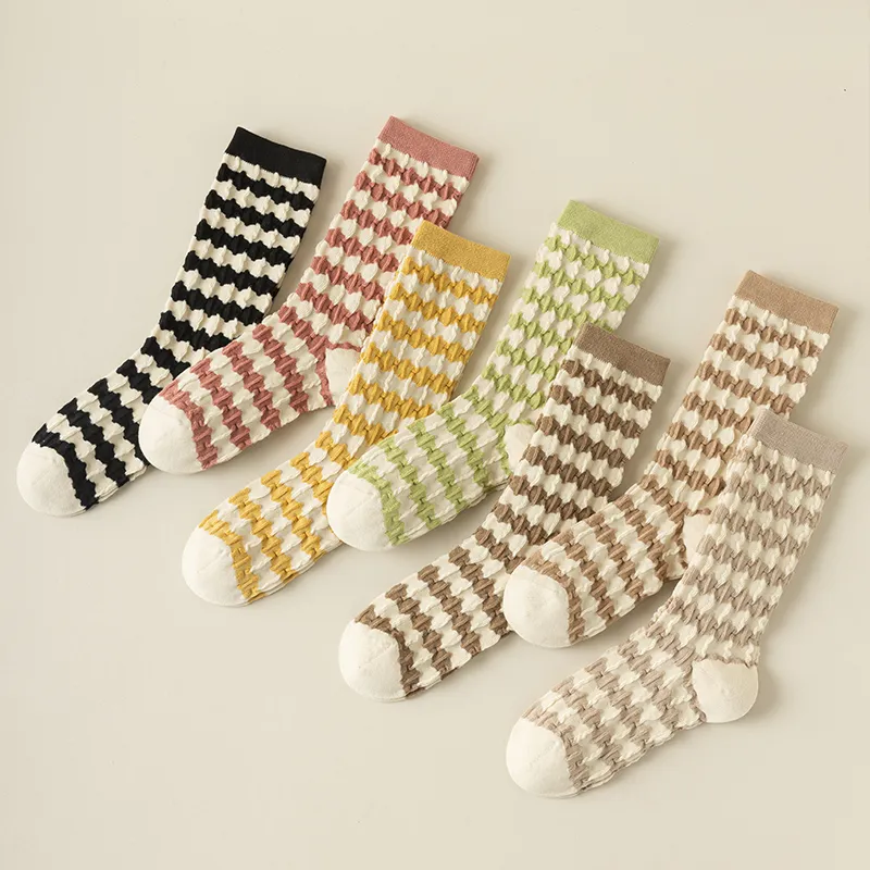 JIAZINI Mid Calf Socks Women's 3 Pack-3
