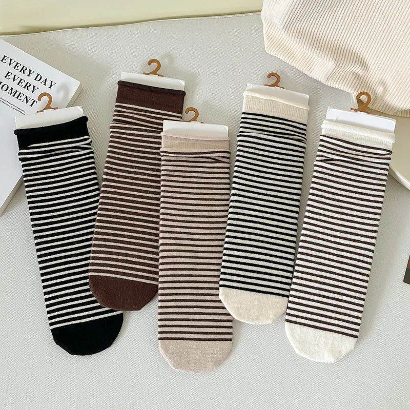 JIAZINI Mid Calf Socks Women's 4 Pack-4