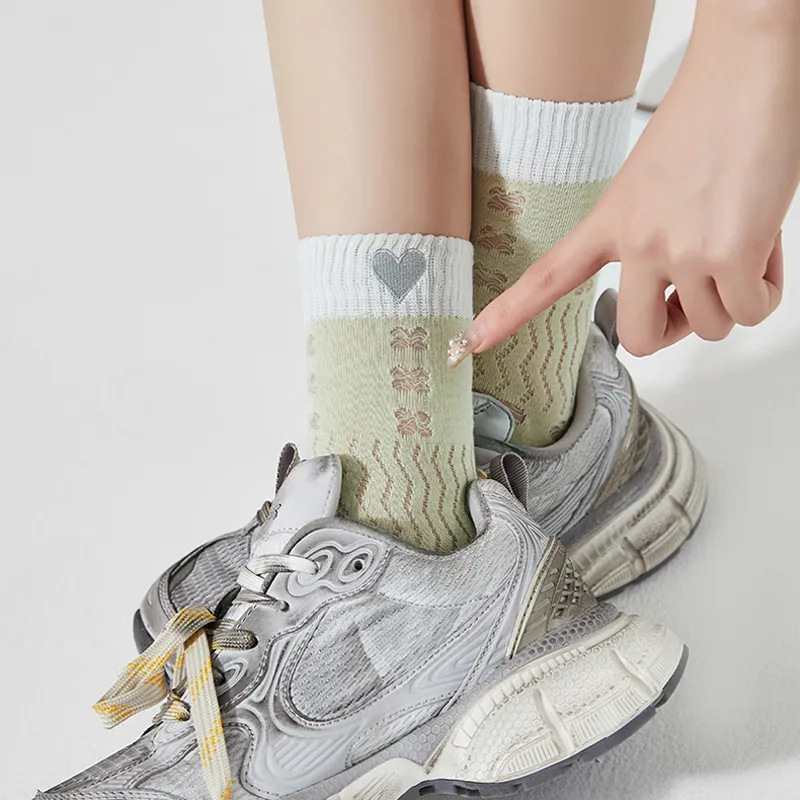 JIAZINI Mid Calf Socks Women's Combo Set-1