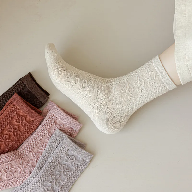 JIAZINI Mid Calf Socks Women's 4 Pack-17