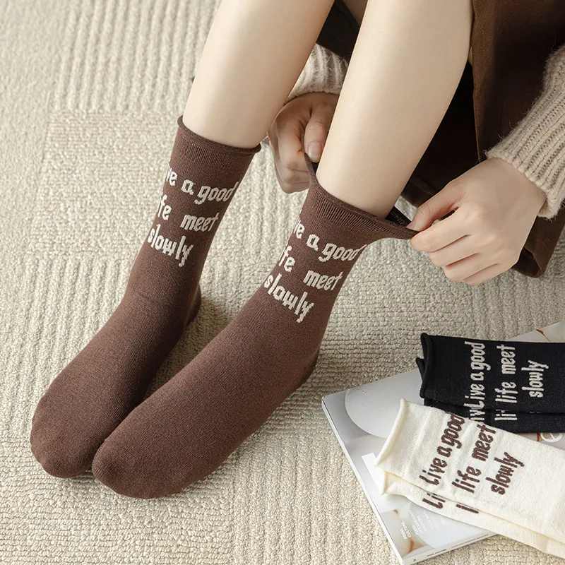 JIAZINI Mid-Calf Socks Women's 5 Pack-13