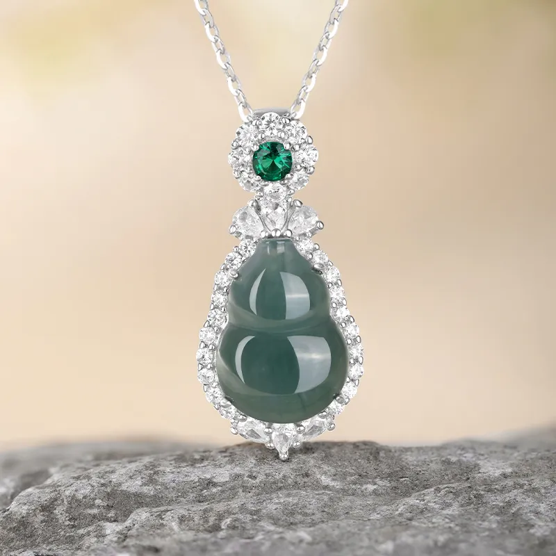 JINLIUFUJIXIANG Ice Glutinous Jadeite Necklaces Women's-2