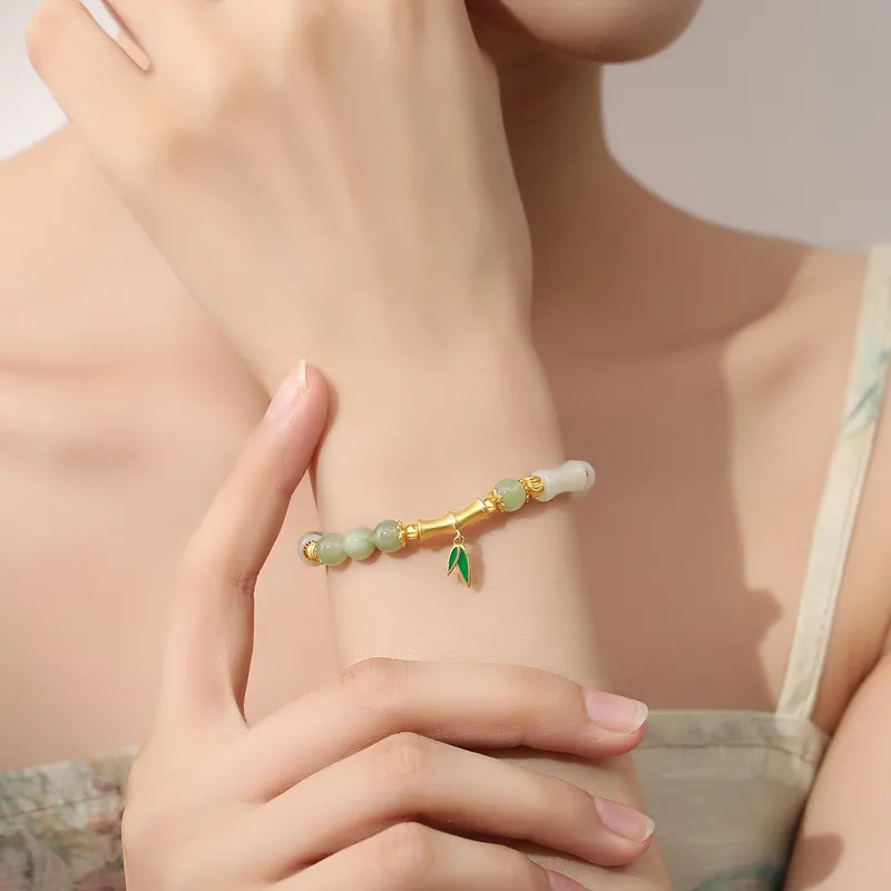 JINLIUFUJIXIANG Hetian Jade Bracelets White Jade/Pale Greenish White Jade Women's-4
