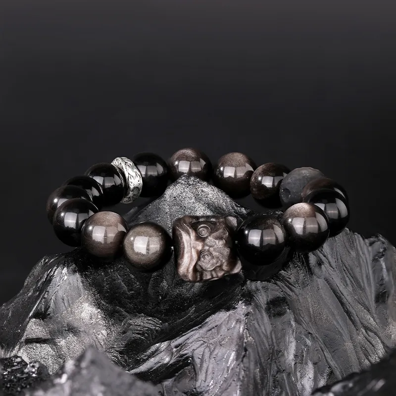 JINLIUFUJIXIANG Obsidian Bracelets Unisex-4