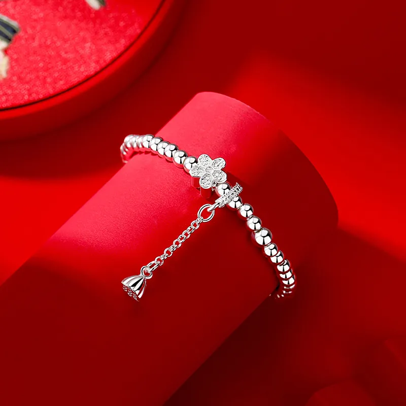 JINLIUFUJIXIANG S999 Fine Silver Pure Silver Bracelets Women's-5