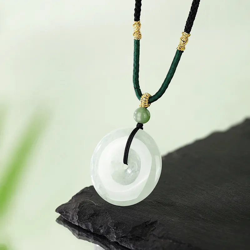 JINLIUFUJIXIANG Ice Glutinous Jadeite Necklaces Unisex-4