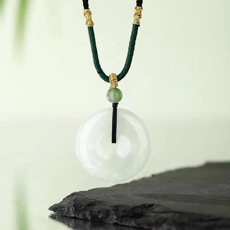 JINLIUFUJIXIANG Ice Glutinous Jadeite Necklaces Unisex-5