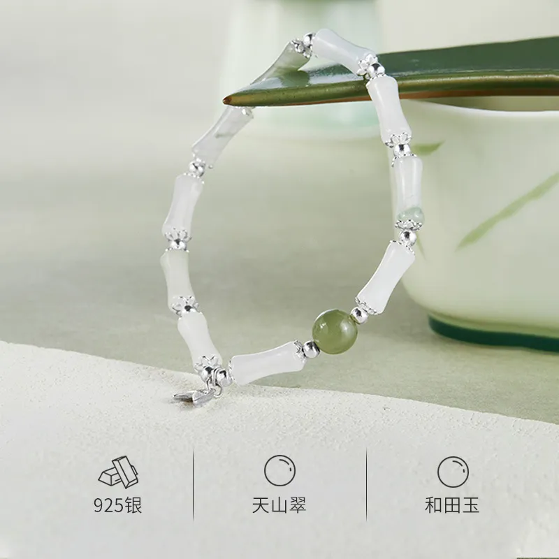 JINLIUFUJIXIANG Hetian Jade Bracelets White Jade/Pale Greenish White Jade Women's-2