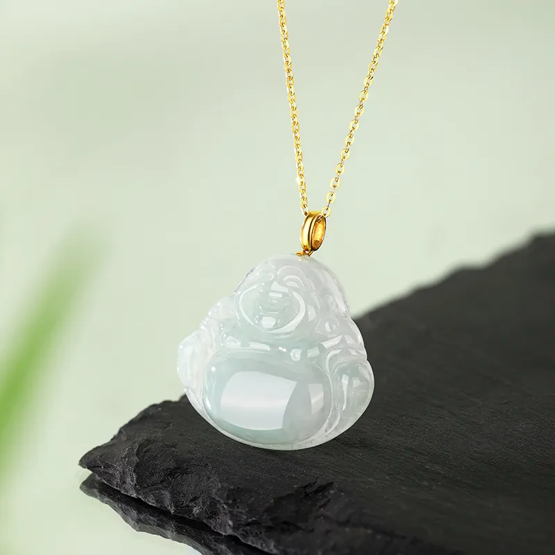 JINLIUFUJIXIANG Ice Glutinous Jadeite Necklaces Unisex-3