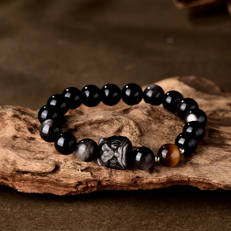 JINLIUFUJIXIANG Obsidian Bracelets Unisex-4