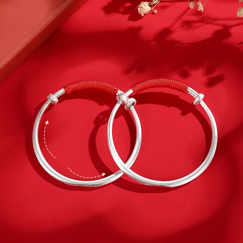 JINLIUFUJIXIANG S999 Sterling Silver Bracelets Kids'-7