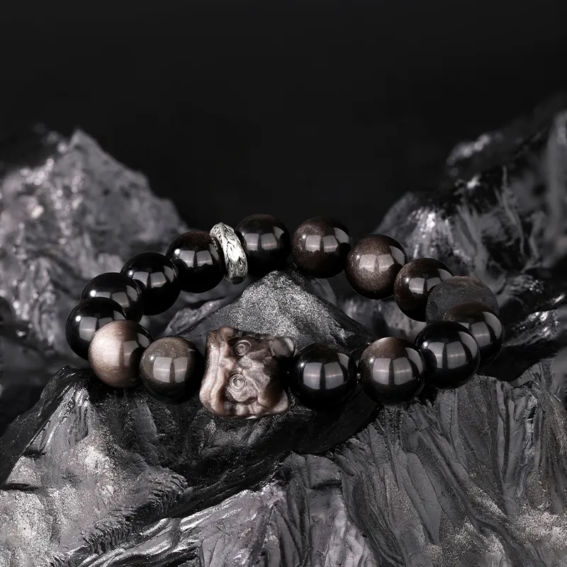 JINLIUFUJIXIANG Obsidian Bracelets Unisex-3