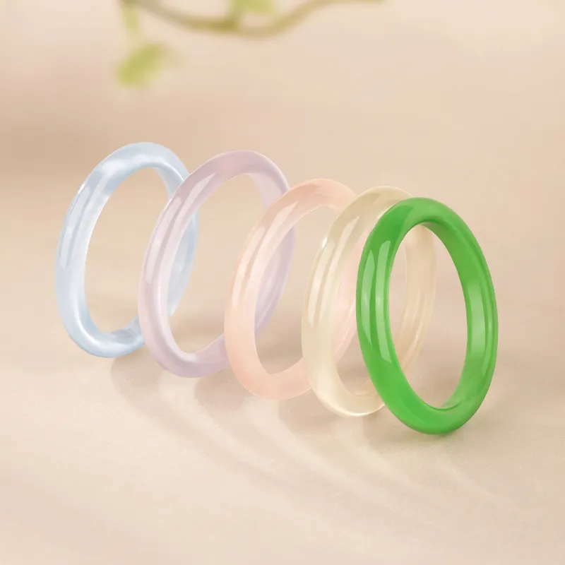 JINLIUFUJIXIANG Glass Cat Eye Bangles Women's-5