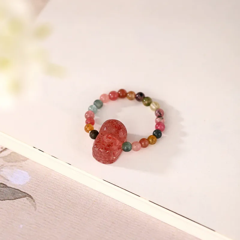 JINLIUFUJIXIANG Natural Tourmaline Rings Women's-4