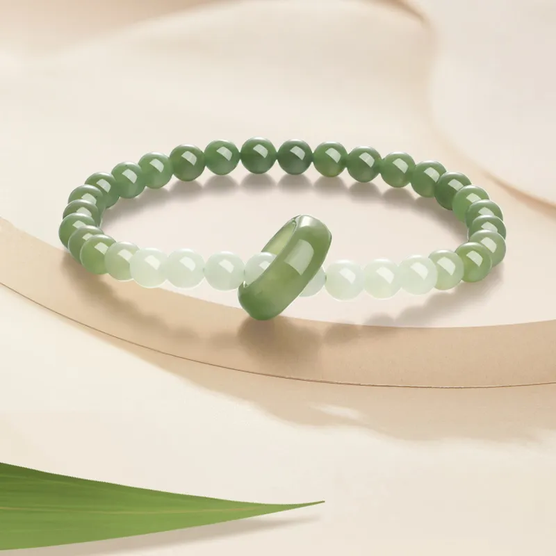 JINLIUFUJIXIANG Hetian Jade Bracelets White Jade/Pale Greenish White Jade Unisex-3